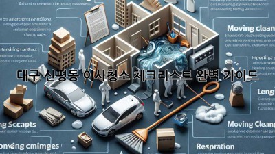 대구 신평동 이사청소 체크리스트 완벽 가이드!